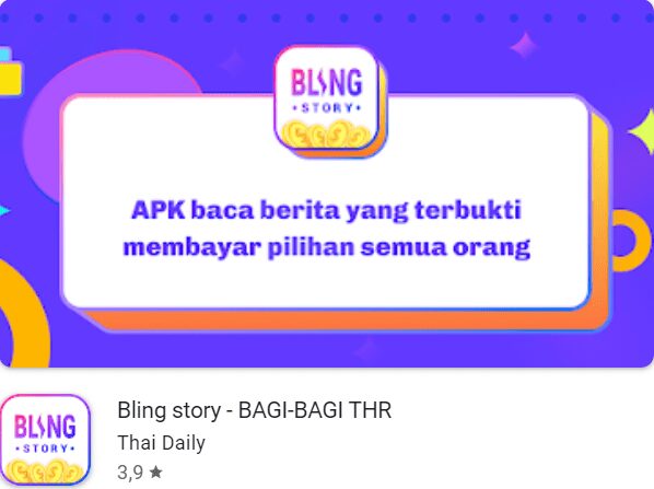 Aplikasi Penghasil Uang Dana Bling story