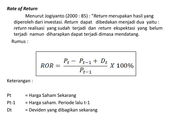 Cara Menghitung Return Saham